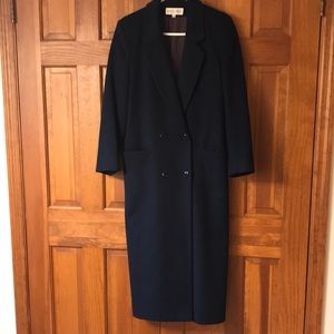 Women’s navy wool dress coat